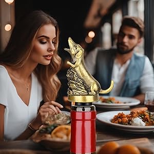 Dachshund Wine Aerator Pourer Spout for Alcohol, Bronze Sausage Dog Bottle Pourer and Stopper for Spirit Wine Champagne, Birthday Gifts, Father Day Gifts, Dachshund Gifts for Men Women