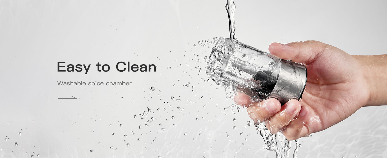 Electric Salt and Pepper Grinder Set, Stainless Steel Automatic Pepper Mill, Rechargeable with USB-C Charging Base, Gravity Activated One-Handed Operation, Dual LED Light, 2 Pack