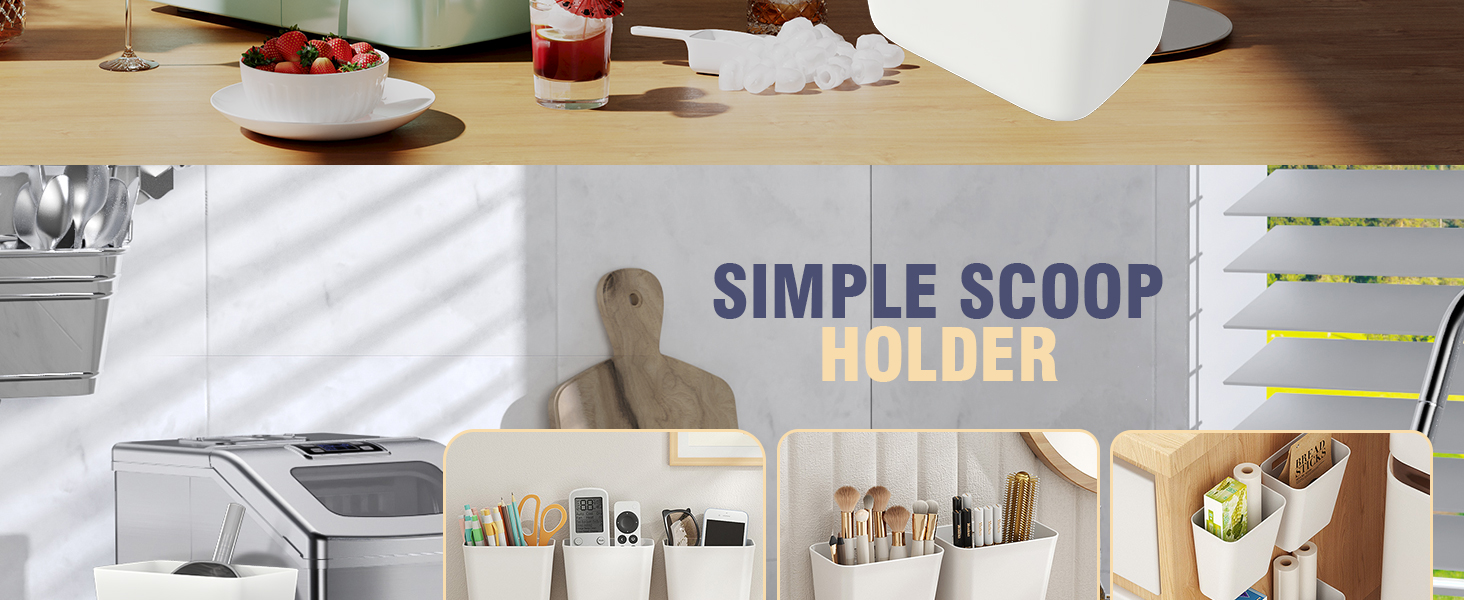 Ice Scoop Holder for Ice Machine& Freezer, Large Magnetic Scoop Holder Fits Countertop Ice Makers, Ice Cream Scoops, Kitchen Food Scoops, L 5.5'' x W 3.54'' x H 5.9''