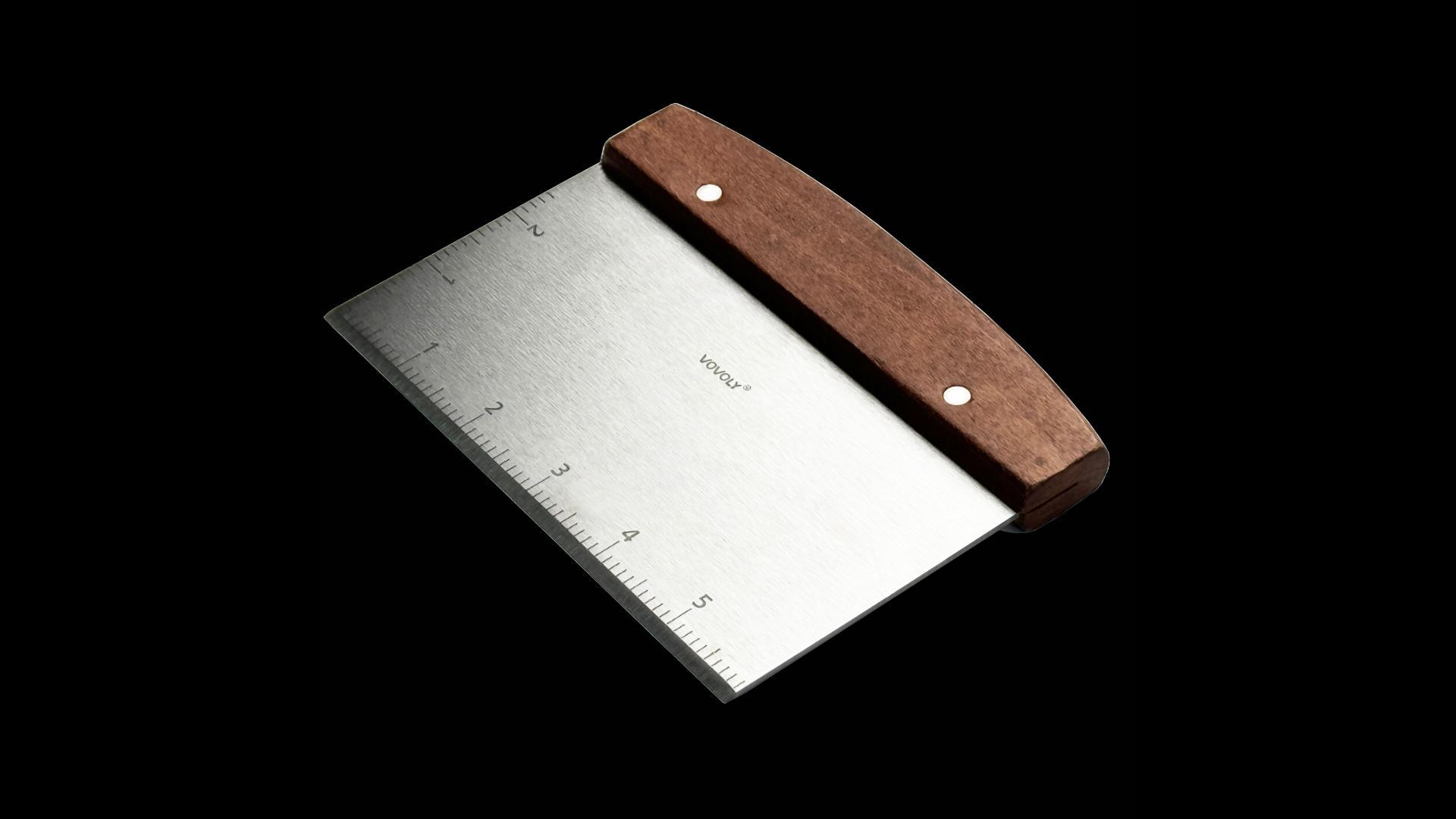 Vovoly Multipurpose Bench Scraper Kitchen Utensil for Flat Top Griddle, Dough Scraper Cutter for Bread and Pizza Cutter - Stainless Steel Metal Griddle Scraper Chopper