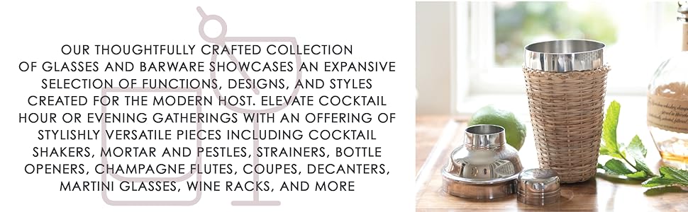 Creative Co-Op 5-Piece Stainless Steel and Mango Wood Bar Tools with Stand, Nickel Finish and Natural