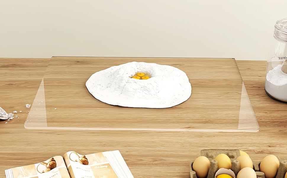 JJL Acrylic Cutting Board with Counter Lip, Anti-Slip, 16 x 12.5 Inches, Clear – Perfect for Cutting Bread, Meat, and Vegetables, Ideal Choice for Kitchen Countertop Décor