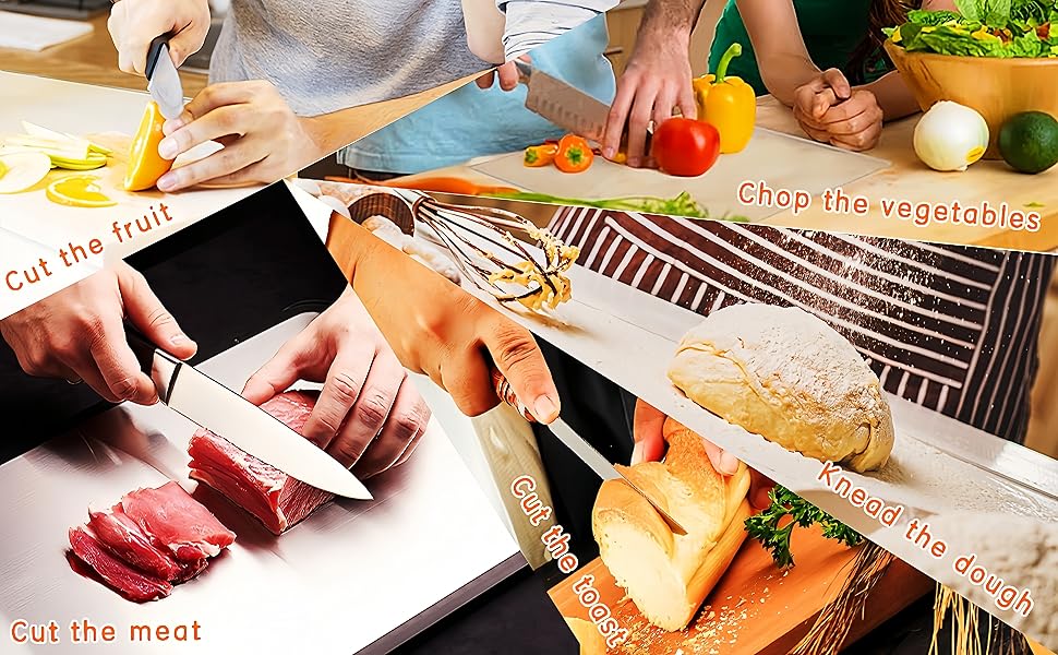 JJL Acrylic Cutting Board with Counter Lip, Anti-Slip, 16 x 12.5 Inches, Clear – Perfect for Cutting Bread, Meat, and Vegetables, Ideal Choice for Kitchen Countertop Décor
