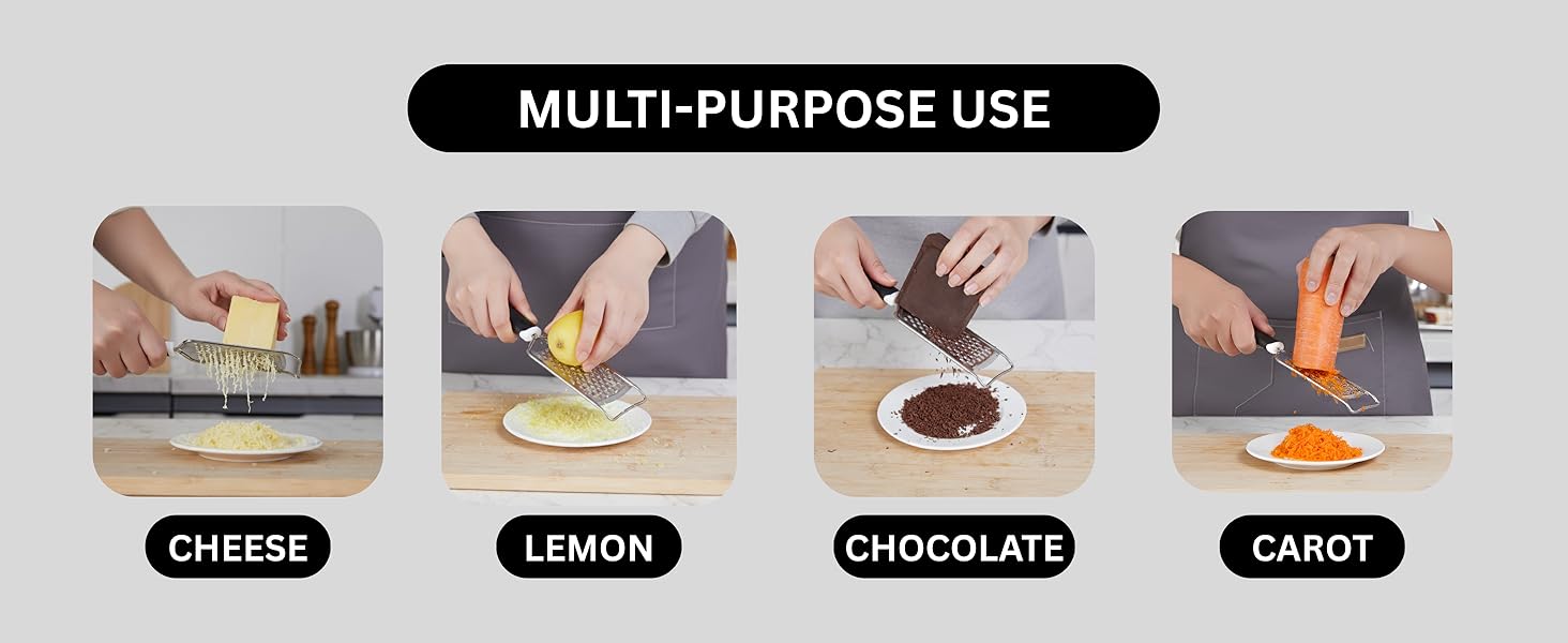 Handheld Cheese Grater & Cheese Shredder – Stainless Steel, Rust-Proof, Non-Slip Handle, Durable Flat Grater for Parmesan, Chocolate, Spices, Vegetables & More – Multi-Purpose & Easy to Clean.