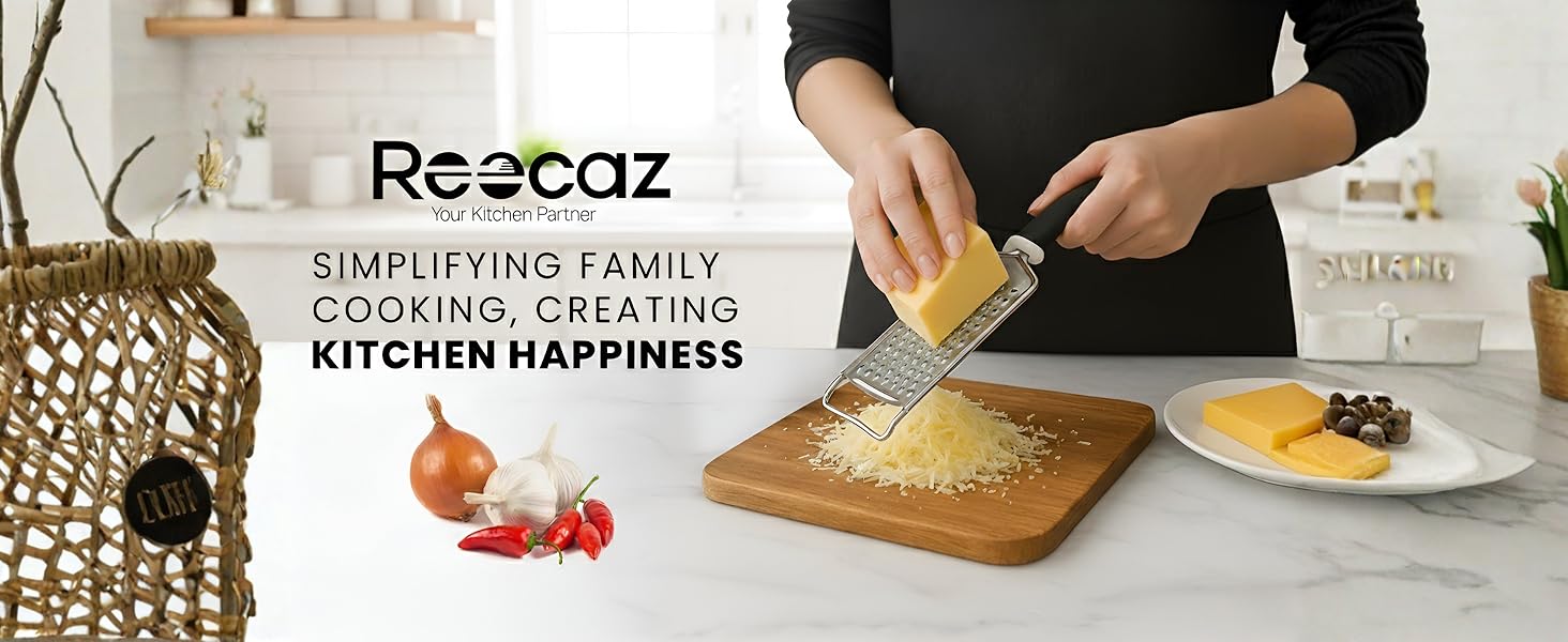 Handheld Cheese Grater & Cheese Shredder – Stainless Steel, Rust-Proof, Non-Slip Handle, Durable Flat Grater for Parmesan, Chocolate, Spices, Vegetables & More – Multi-Purpose & Easy to Clean.