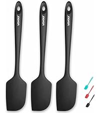 Silicone Spoons for Cooking - Extra Large Kitchen Spoons for Mixing, Serving, & Stirring - 600°F Heat-Resistant Non Stick Utensils Ladle & Skimmer- Dishwasher Safe, Black