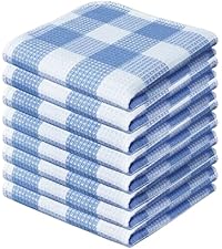 PurpleEssences Dish Cloths and Dish Rags - 8 Pack Waffle Weave Solid Kitchen Dish Wash Cloths, 100% Cotton, 12x12 Inches, Ultra Soft Absorbent Quick Drying - Spring Easter Summer - Beige