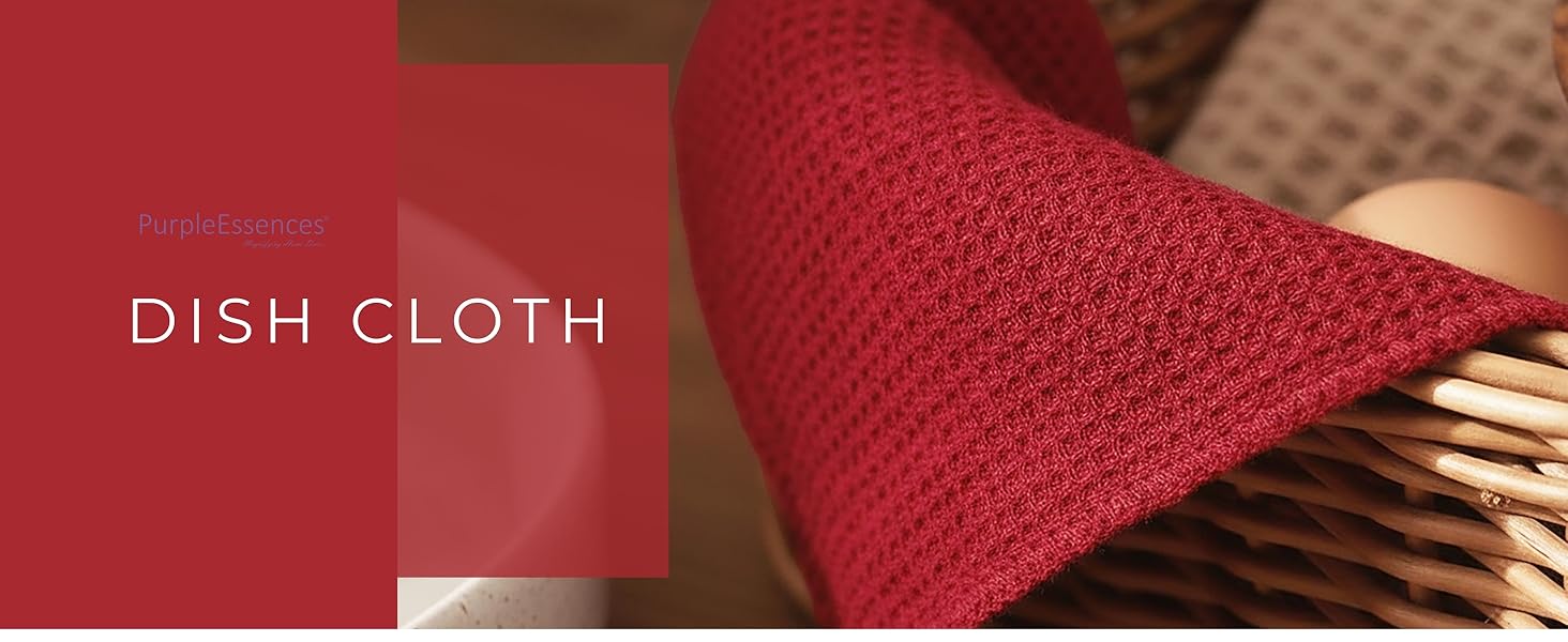 PurpleEssences Dish Cloths and Dish Rags - 8 Pack Waffle Weave Solid Kitchen Dish Wash Cloths, 100% Cotton, 12x12 Inches, Ultra Soft Absorbent Quick Drying - Spring Easter Summer - Beige