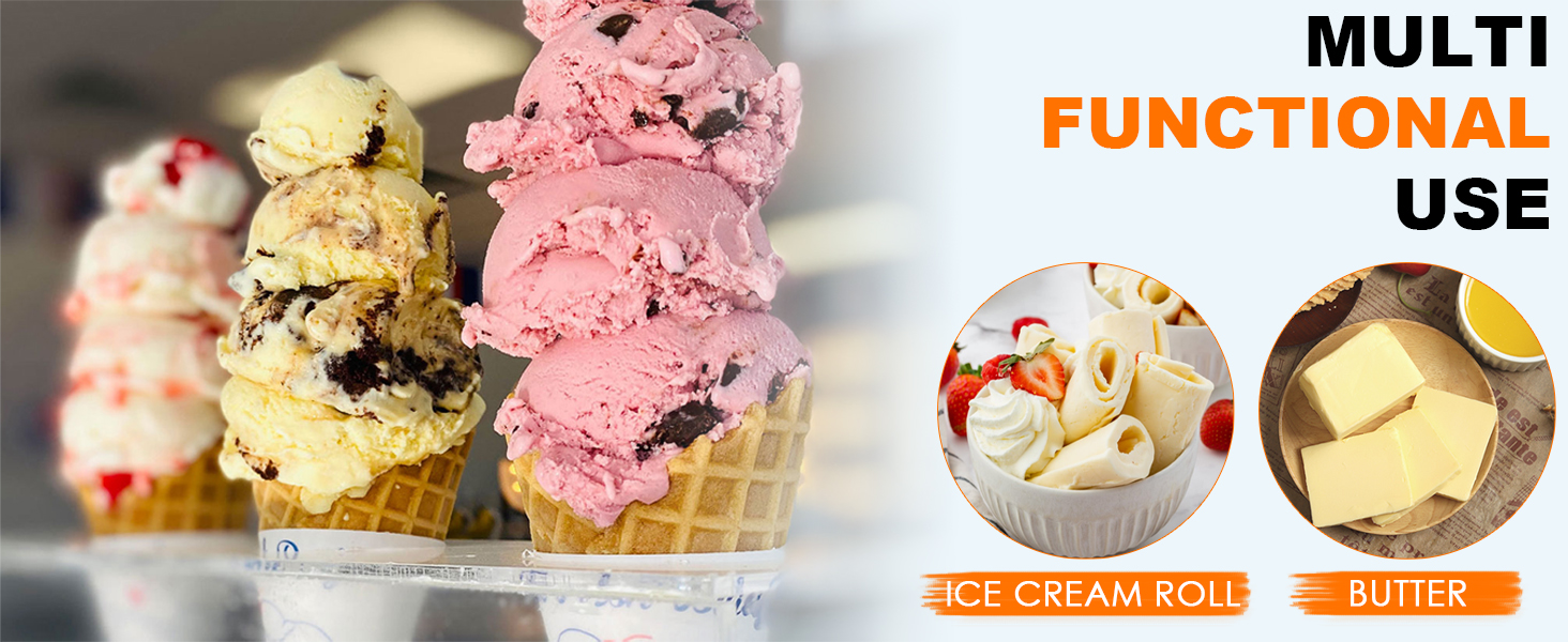 KAYCROWN Stainless Steel Ice Cream Spade with Non-Slip Handle, Heavy Duty Ice Cream Spade Scoop for Hard or Creamy Ice Cream, Durable Bend Proof Flat Ice Cream Paddle, Easy Scooping & Dishwasher Safe