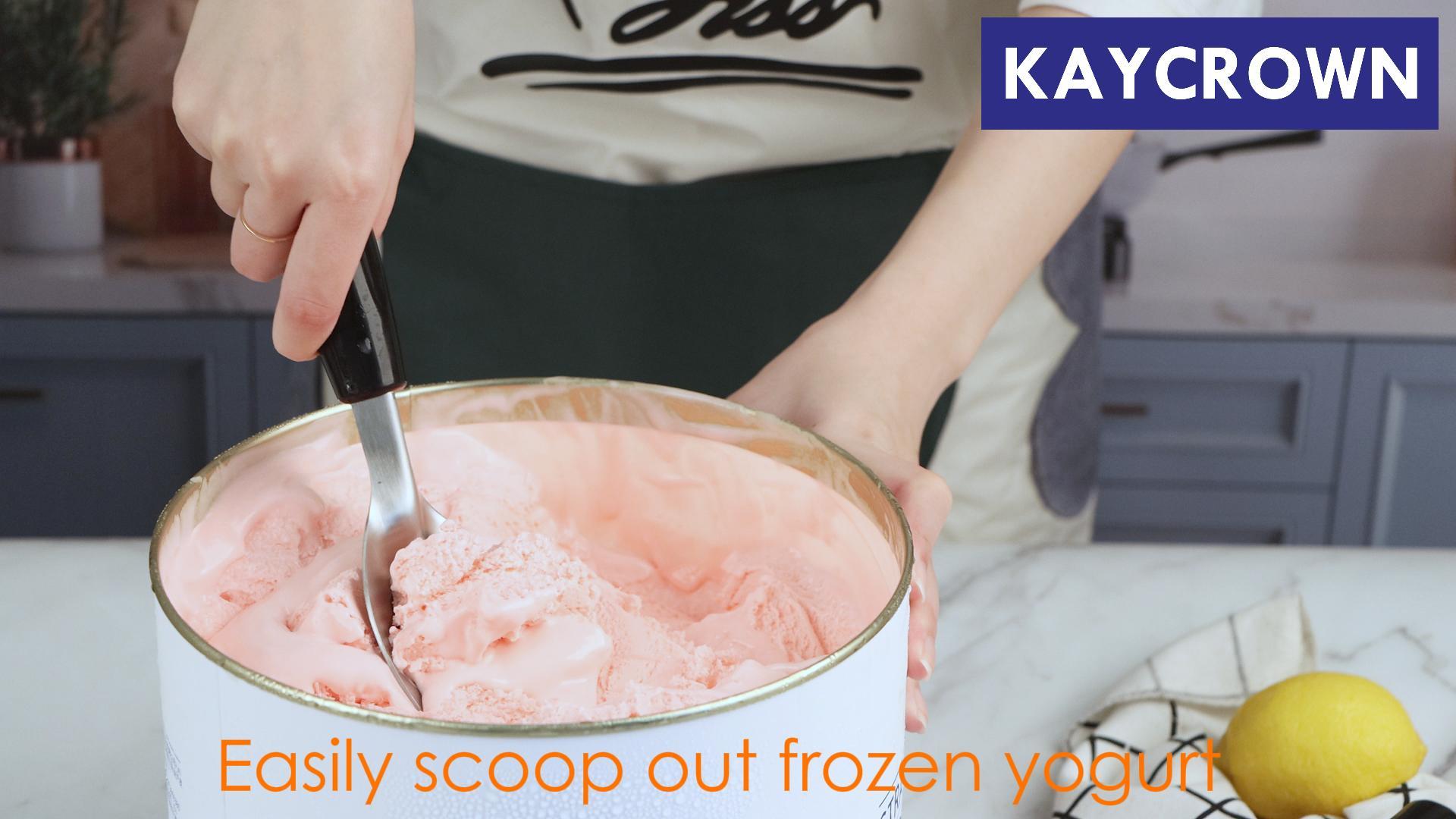 KAYCROWN Stainless Steel Ice Cream Spade with Non-Slip Handle, Heavy Duty Ice Cream Spade Scoop for Hard or Creamy Ice Cream, Durable Bend Proof Flat Ice Cream Paddle, Easy Scooping & Dishwasher Safe