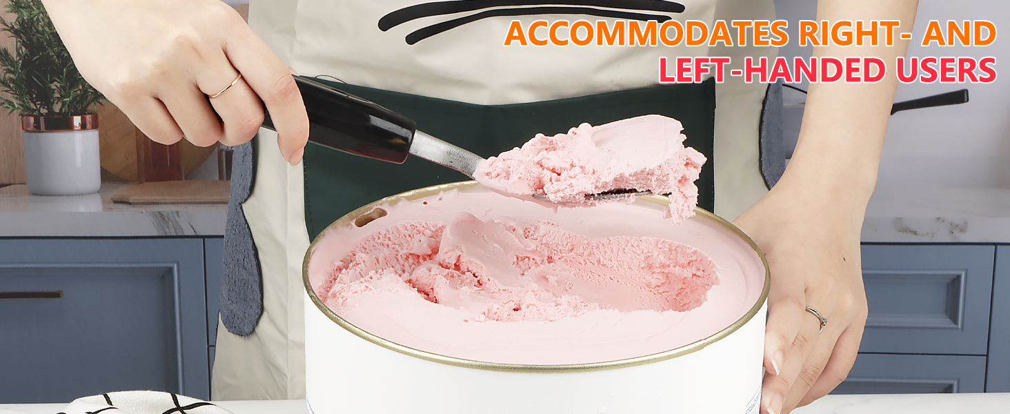 KAYCROWN Stainless Steel Ice Cream Spade with Non-Slip Handle, Heavy Duty Ice Cream Spade Scoop for Hard or Creamy Ice Cream, Durable Bend Proof Flat Ice Cream Paddle, Easy Scooping & Dishwasher Safe