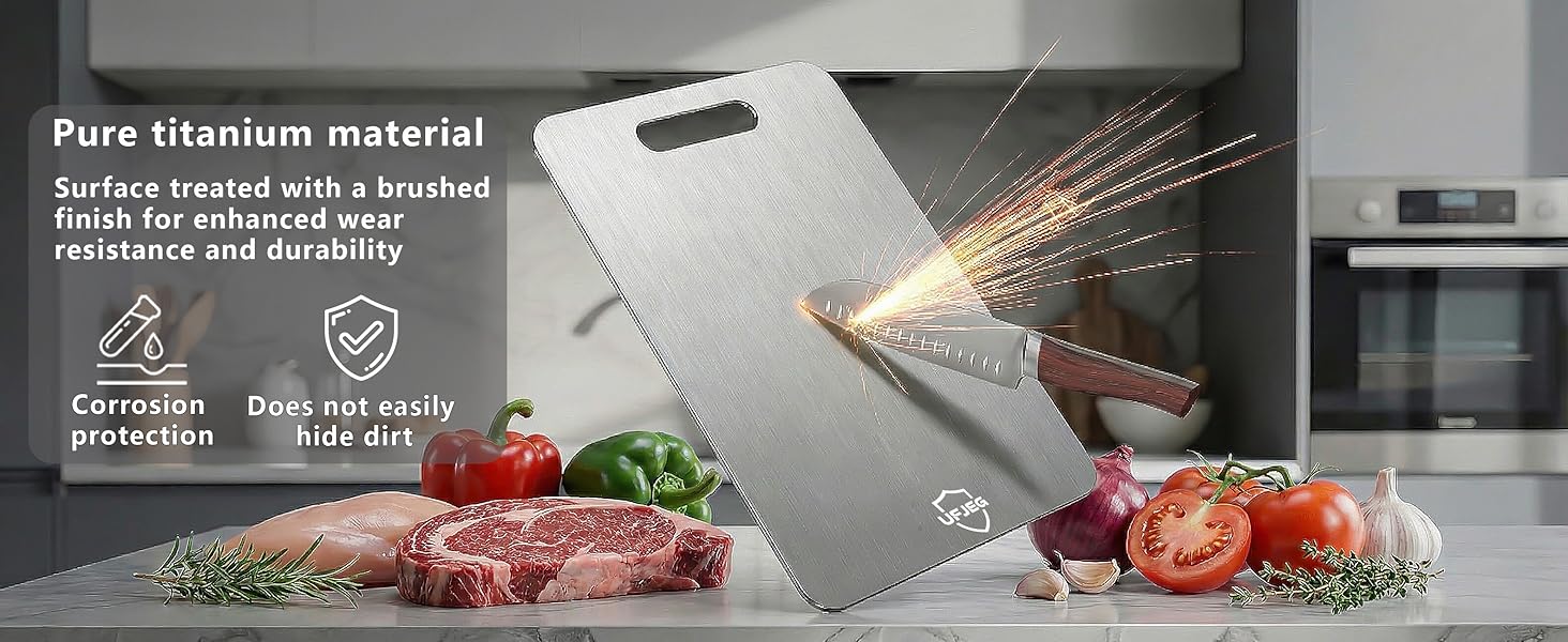 Titanium Cutting Board, 3 PCS Titanium Cutting Boards for Kitchen, Non Toxic, Double-Sided Food Grade Chopping Board for Outdoor Camping(15.6" x 11", 13" x 9.3", 11.8" x 7.8")