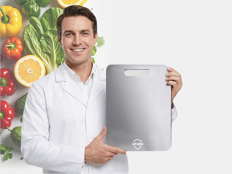 Titanium Cutting Board, 3 PCS Titanium Cutting Boards for Kitchen, Non Toxic, Double-Sided Food Grade Chopping Board for Outdoor Camping(15.6" x 11", 13" x 9.3", 11.8" x 7.8")