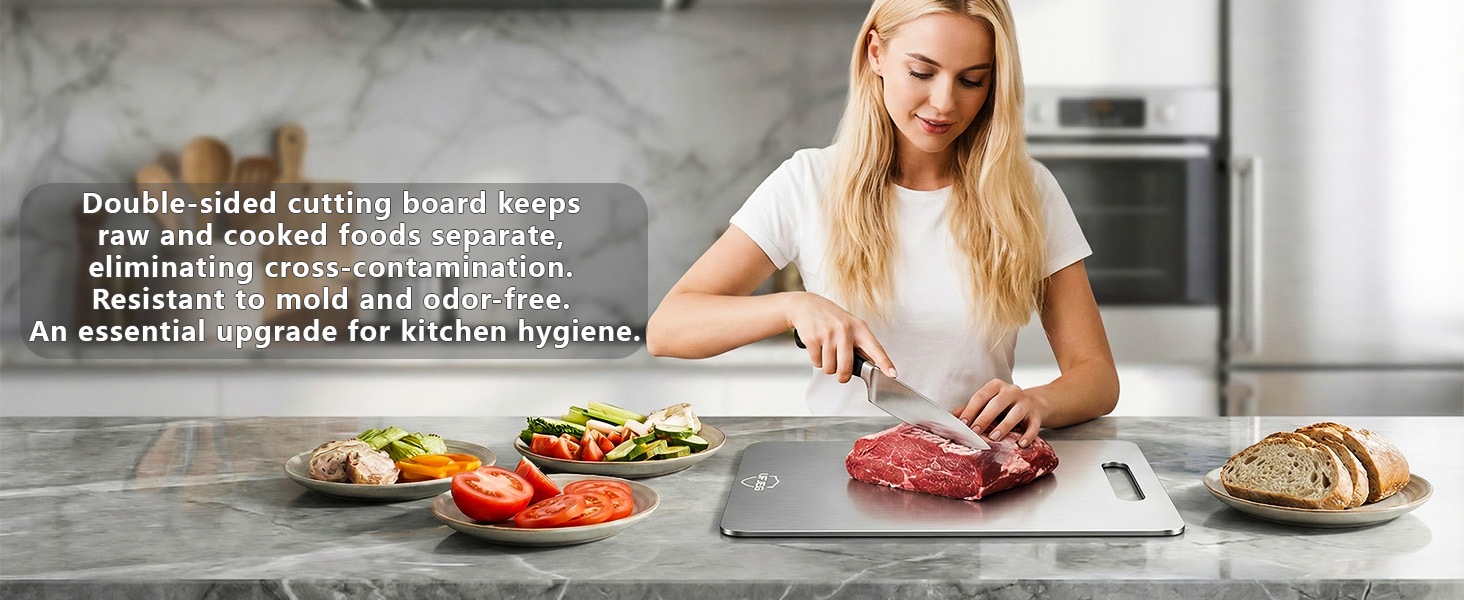 Titanium Cutting Board, 3 PCS Titanium Cutting Boards for Kitchen, Non Toxic, Double-Sided Food Grade Chopping Board for Outdoor Camping(15.6" x 11", 13" x 9.3", 11.8" x 7.8")