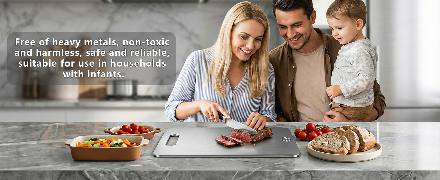 Titanium Cutting Board, 3 PCS Titanium Cutting Boards for Kitchen, Non Toxic, Double-Sided Food Grade Chopping Board for Outdoor Camping(15.6" x 11", 13" x 9.3", 11.8" x 7.8")