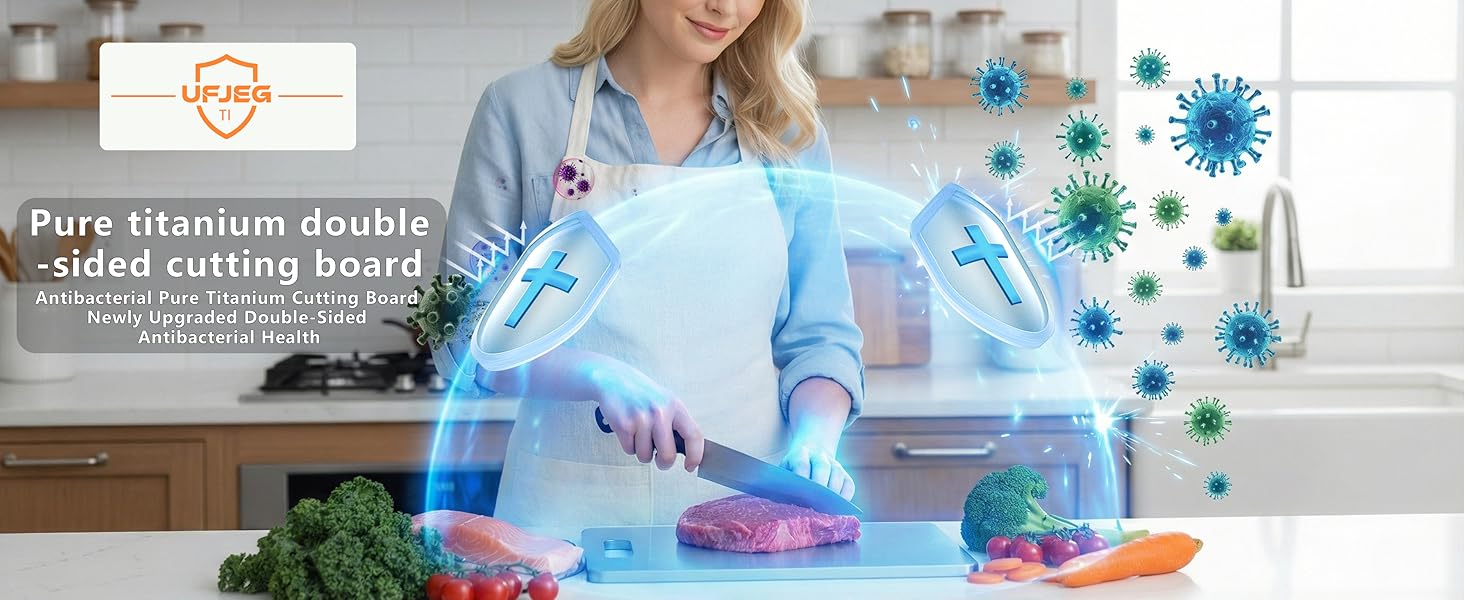 Titanium Cutting Board, 3 PCS Titanium Cutting Boards for Kitchen, Non Toxic, Double-Sided Food Grade Chopping Board for Outdoor Camping(15.6" x 11", 13" x 9.3", 11.8" x 7.8")
