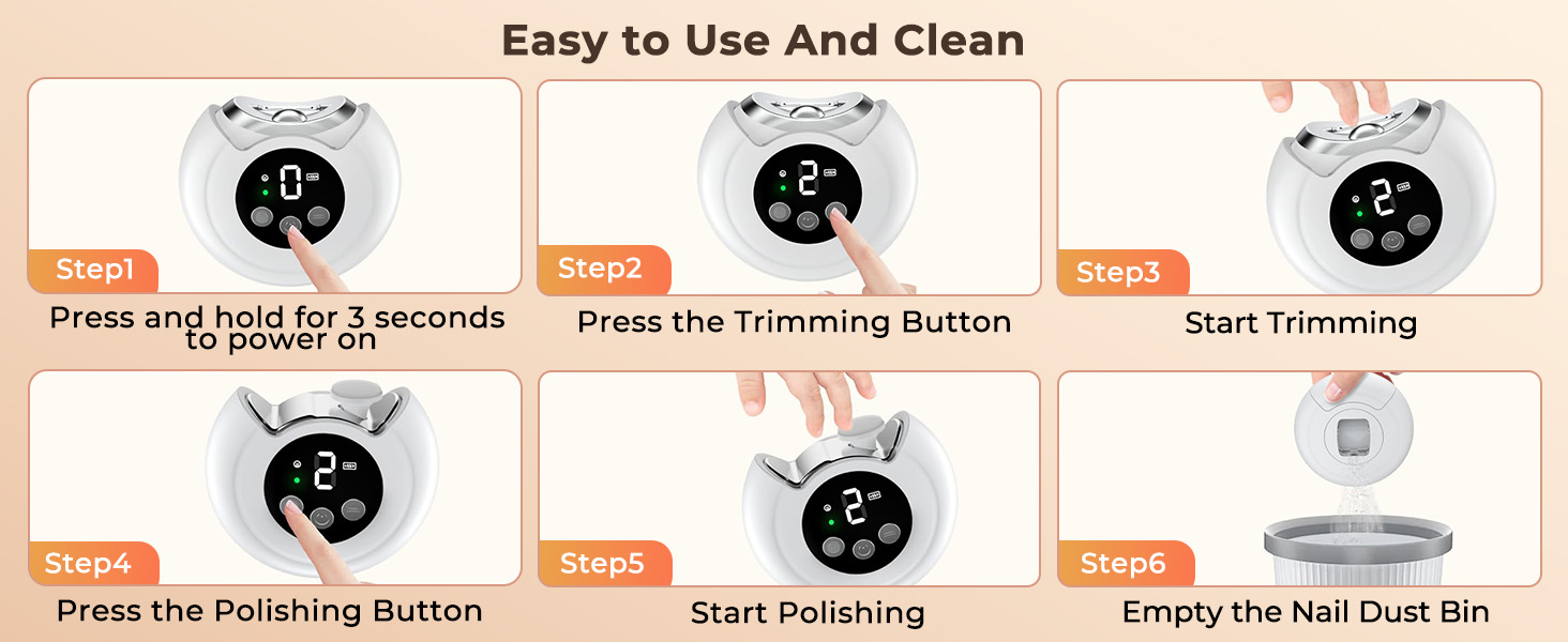 2025 New 3-in-1 Electric Nail Clippers, Baby Nail File, 3-Speeds, Polishing Automatic Nail Trimmer with Nail Chip Storage & LED Light, Rechargeable Safety Cutter for Women, Men, Baby, Seniors