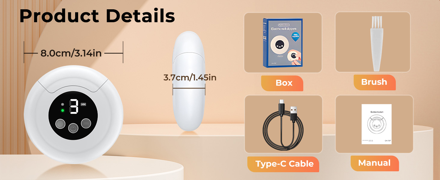 2025 New 3-in-1 Electric Nail Clippers, Baby Nail File, 3-Speeds, Polishing Automatic Nail Trimmer with Nail Chip Storage & LED Light, Rechargeable Safety Cutter for Women, Men, Baby, Seniors