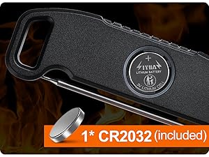 Atogou Meat Thermometer, Professional Food Thermometer, <1 Sec Instant Read, ±0.5℉ Accuracy, Thermocouple Sensor, Waterproof Digital Thermometer for Cooking, BBQ, Grill, Him Dad Birthday Gifts, Black