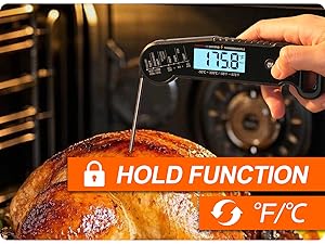 Atogou Meat Thermometer, Professional Food Thermometer, <1 Sec Instant Read, ±0.5℉ Accuracy, Thermocouple Sensor, Waterproof Digital Thermometer for Cooking, BBQ, Grill, Him Dad Birthday Gifts, Black