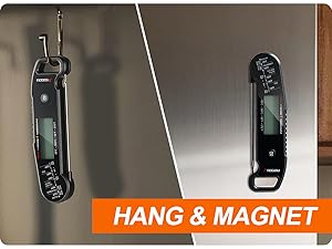 Atogou Meat Thermometer, Professional Food Thermometer, <1 Sec Instant Read, ±0.5℉ Accuracy, Thermocouple Sensor, Waterproof Digital Thermometer for Cooking, BBQ, Grill, Him Dad Birthday Gifts, Black