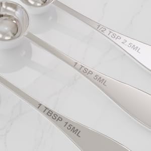 2PCS 1tbsp(3tsp, 15 ml) Single Measuring Spoon, Stainless Steel Individual Teaspoon, Metal Measure Scoop with Gift Box