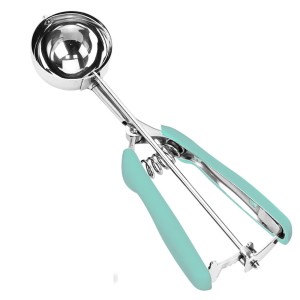 Cookie Scoop Set, 3Pcs Ice Cream Scoop, Cookie Scoops for Baking Set of 3, 18/8 Stainless Steel Cookie Scooper for Baking, Ice Cream Scooper with Trigger Release, Mint Soft Grip Cookie Dough Scoop