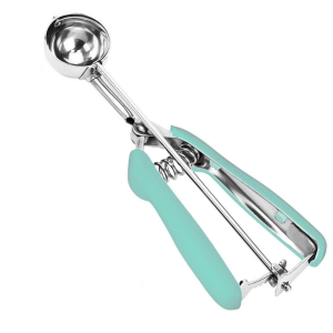 Cookie Scoop Set, 3Pcs Ice Cream Scoop, Cookie Scoops for Baking Set of 3, 18/8 Stainless Steel Cookie Scooper for Baking, Ice Cream Scooper with Trigger Release, Mint Soft Grip Cookie Dough Scoop