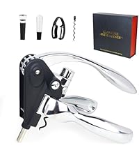 Wine Opener, Rabbit Corkscrew with Elegant Wooden Box, Premium 9-Piece Set, Includes Wine Stopper, Foil Cutter, Aerator, Quick and Easy Cork Extraction for Wine Lovers, Bronze