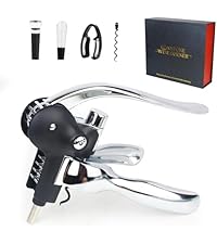 Wine Opener, Rabbit Corkscrew with Elegant Wooden Box, Premium 9-Piece Set, Includes Wine Stopper, Foil Cutter, Aerator, Quick and Easy Cork Extraction for Wine Lovers, Bronze