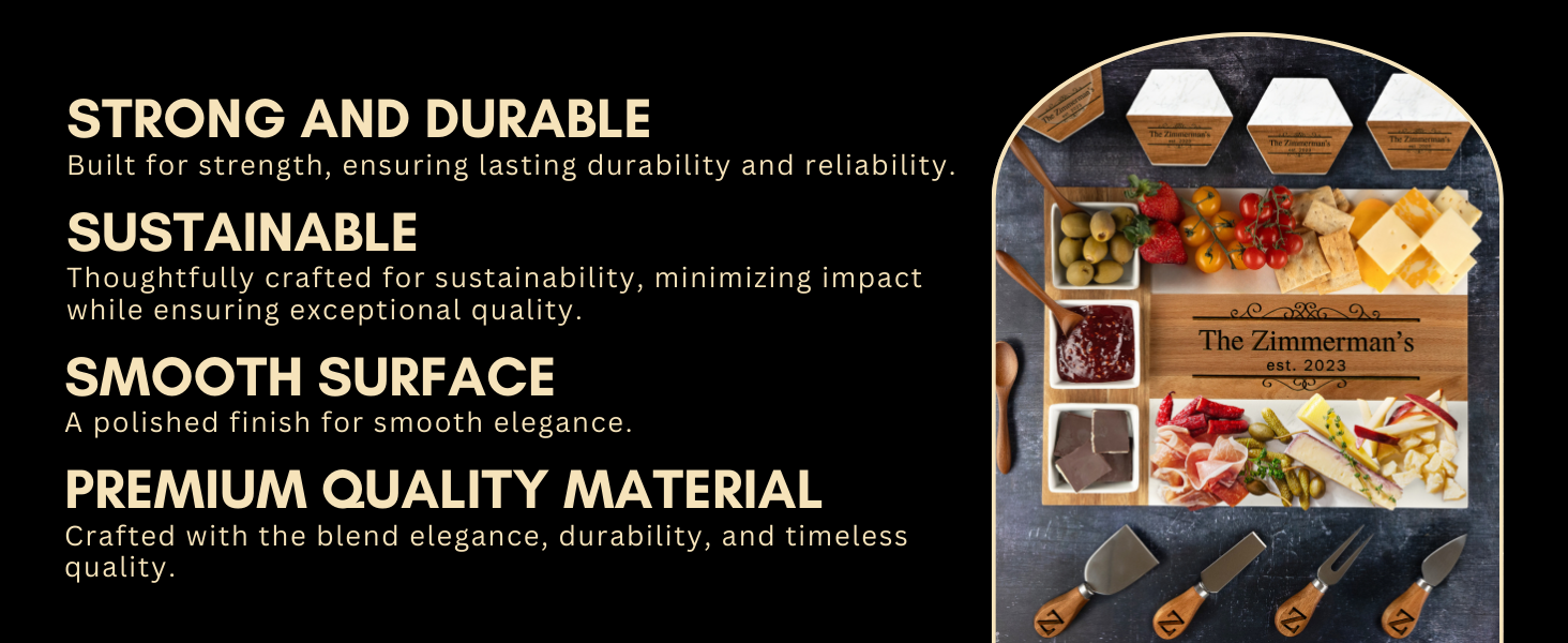 Personalized Charcuterie Board Set, Custom Engraved Marble Cheese Board with Knife Set, Wedding Engagement Gift for Couples, engagement gifts for couples Bridal Shower & Housewarming Gift