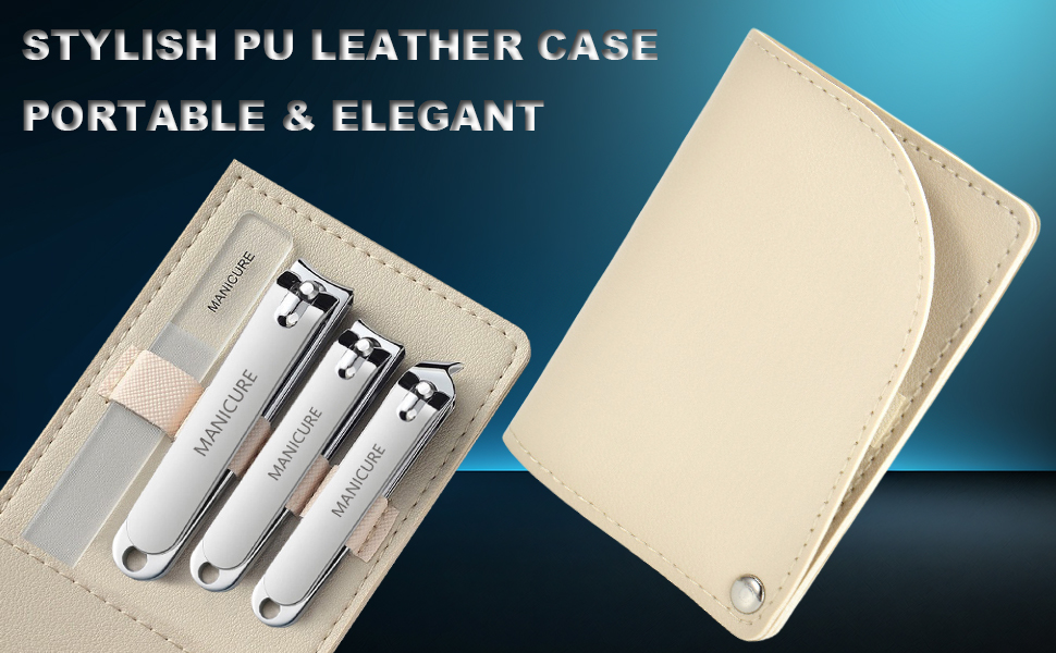 Heavy-Duty 4 PCS Nail Clippers Set with Case,Sharp High-Carbon Steel Blades for Hard Nails,Portable Grooming Tool for Men & Women,Great Christmas Gift,Stocking Stuffers Idea