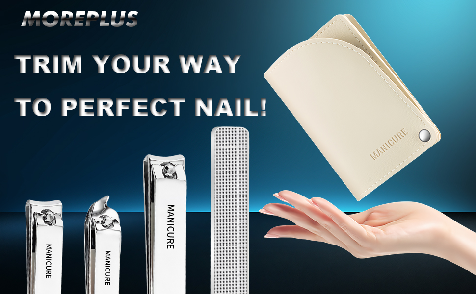 Heavy-Duty 4 PCS Nail Clippers Set with Case,Sharp High-Carbon Steel Blades for Hard Nails,Portable Grooming Tool for Men & Women,Great Christmas Gift,Stocking Stuffers Idea