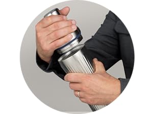 Elevated Craft Diamond Edition Hybrid Cocktail Shaker Set - Premium Vacuum Insulated Stainless Steel, 28 oz, Includes Built-in Strainer, Precise Measuring Top & XL Polishing Cloth - Martini Shaker