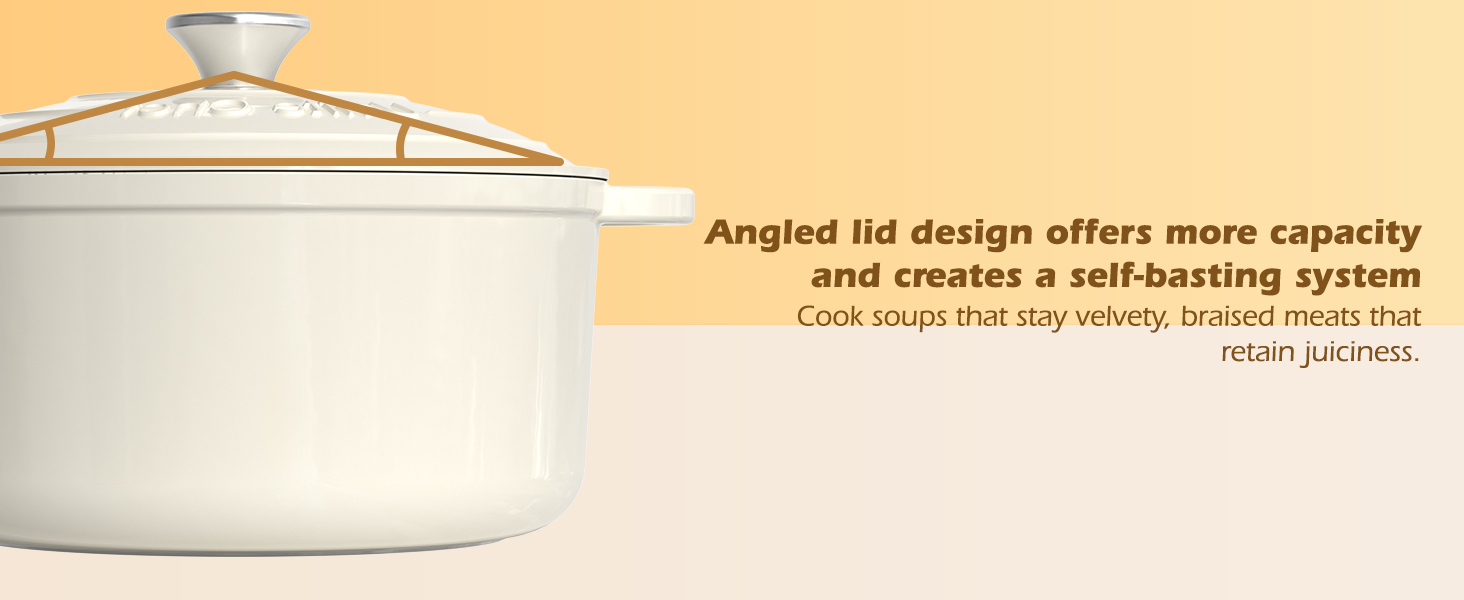 Enameled Cast Iron Dutch Oven - Umite Chef 5QT Pot with Lid & Cotton Potholders - Heavy-Duty Cookware for Bread Baking, Braising, Stews, Roasting(Cream White)