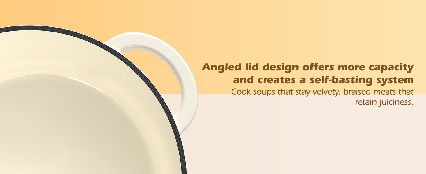 Enameled Cast Iron Dutch Oven - Umite Chef 5QT Pot with Lid & Cotton Potholders - Heavy-Duty Cookware for Bread Baking, Braising, Stews, Roasting(Cream White)