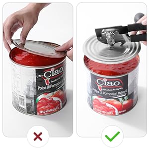 Commercial Can Opener, UHIYEE Hand Crank Can Opener Manual Heavy Duty with Comfortable Extra-long Handles, Oversized Knob, Large Handheld Can Open Easy for Big Cans, Black