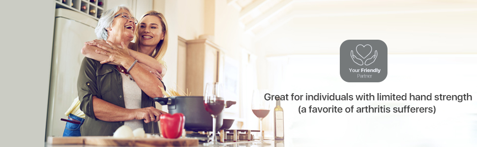 Commercial Can Opener, UHIYEE Hand Crank Can Opener Manual Heavy Duty with Comfortable Extra-long Handles, Oversized Knob, Large Handheld Can Open Easy for Big Cans, Black