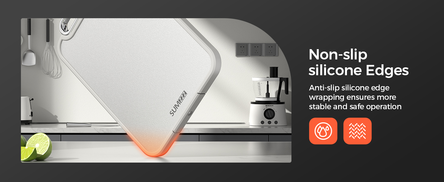 Stainless Steel Cutting Board for Kitchen, 2-in-1 Double-Sided Chopping Board, Food Grade Stainless Steel/PP, Easy to Clean, Large Size, Non-Slip, 16”×11”