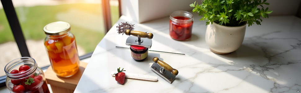 Oak Wood Handle Manual Cap Crack Jar Opener - Comfort Grip, Adjustable, Non-Slip, Heavy-Duty Stainless Steel Jar Lid Remover for Parents, Weak Hands & Seniors, Thoughtful Kitchen Gadget Gift