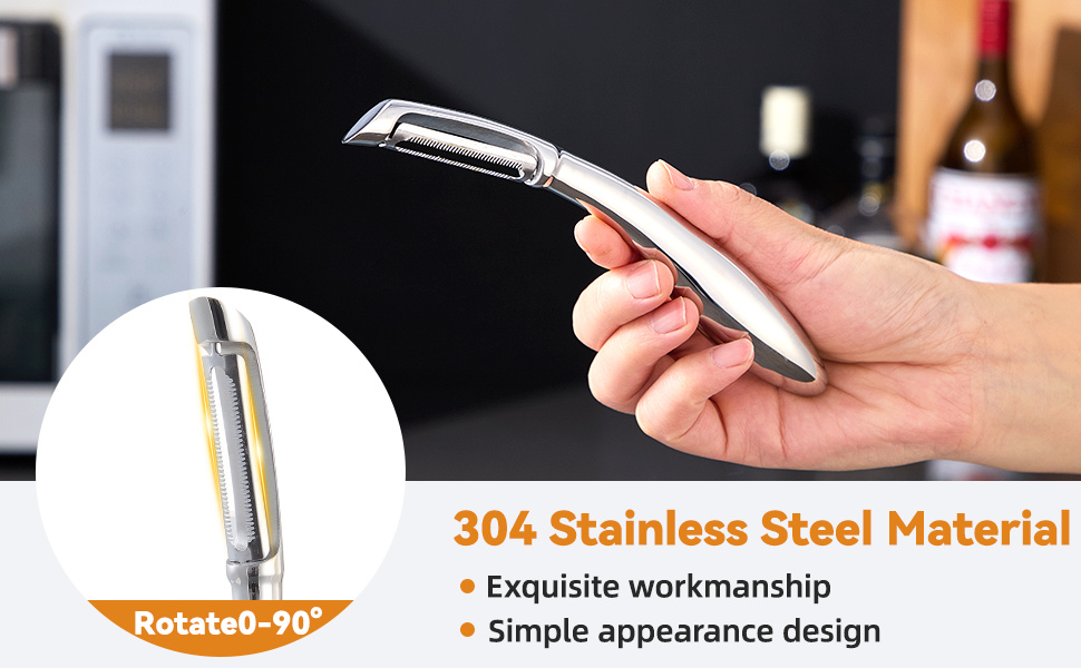 Straight Stainless Steel Vegetable & Fruit Peeler – Ultra-Sharp Blade, Comfortable Handle, Easy to Clean Kitchen Peeler