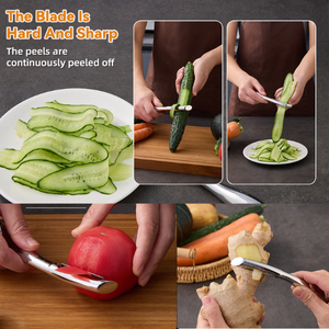 Straight Stainless Steel Vegetable & Fruit Peeler – Ultra-Sharp Blade, Comfortable Handle, Easy to Clean Kitchen Peeler