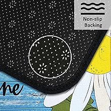 Sping Kitchen Rugs and Mats Set of 2, Sping Decor Non Slip Backing Sping Kitchen Rug Spring Decorations for Home Seasonal Low-Profile Kitchen Floor Mat (Daisy, 17