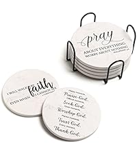 Set of 6 Sage Green Abstract Onyx Marble Coasters with Holder, Absorbent Ceramic Coasters for Drinks, Coasters with Cork Backing for Table Protection, Coffee Table Decor