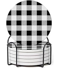 Set of 6 Sage Green Abstract Onyx Marble Coasters with Holder, Absorbent Ceramic Coasters for Drinks, Coasters with Cork Backing for Table Protection, Coffee Table Decor