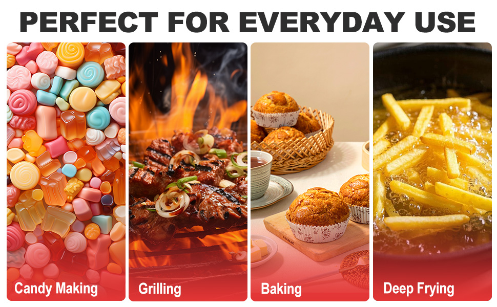 Candy Thermometer Waterproof IP67 - Oil Thermometer for Frying with Clips - 9