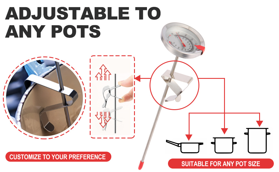 Candy Thermometer Waterproof IP67 - Oil Thermometer for Frying with Clips - 9
