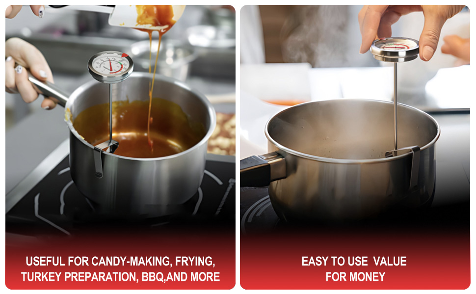 Candy Thermometer Waterproof IP67 - Oil Thermometer for Frying with Clips - 9