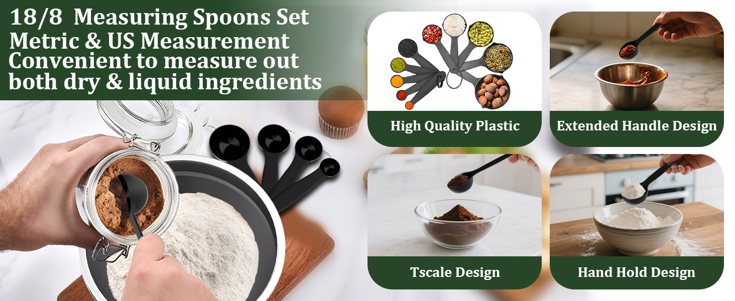 Mixing Bowls with Lids Set, 16PCS Stainless Steel Mixing Bowls,Nesting Storage Bowls for Kitchen with Mixing Bowl, Colander, Strainer & Grater, Metal Salad Bowl for Kitchen Gadgets, Black