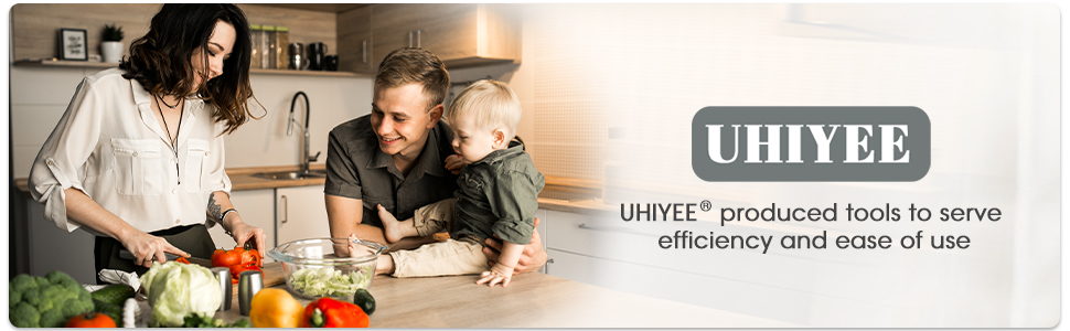 Manual Can Opener, UHIYEE Handheld Can Opener Heavy Duty with High Carbon Sharp Blade, Ease Can Open for Seniors with Comfort Grip Handles, Oversized Turn Knob, Black